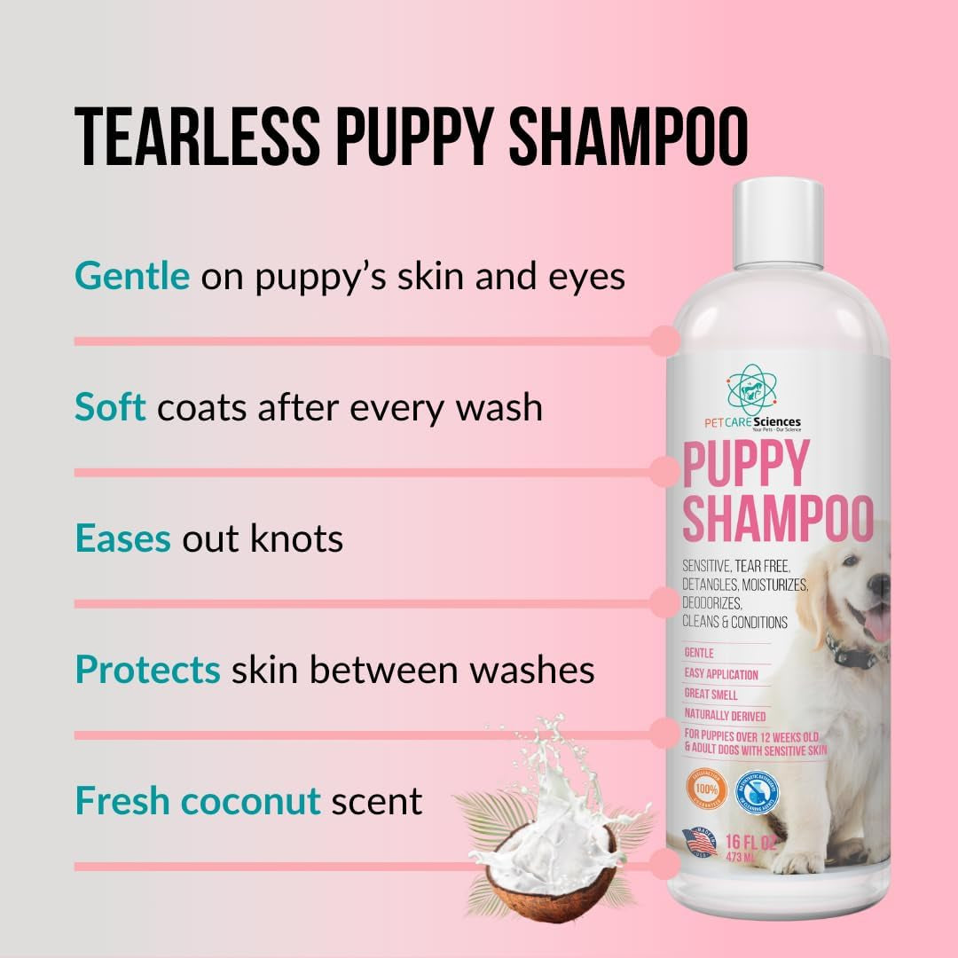 1 Gallon Tearless Puppy Shampoo and Conditioner - anti Itch Dog Shampoo Sensitive Skin - Coconut Oil Oatmeal Pet Shampoo for Puppies
