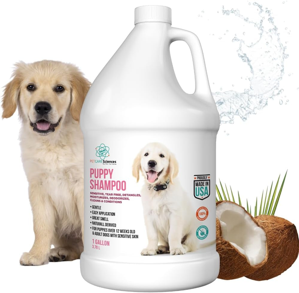 1 Gallon Tearless Puppy Shampoo and Conditioner - anti Itch Dog Shampoo Sensitive Skin - Coconut Oil Oatmeal Pet Shampoo for Puppies